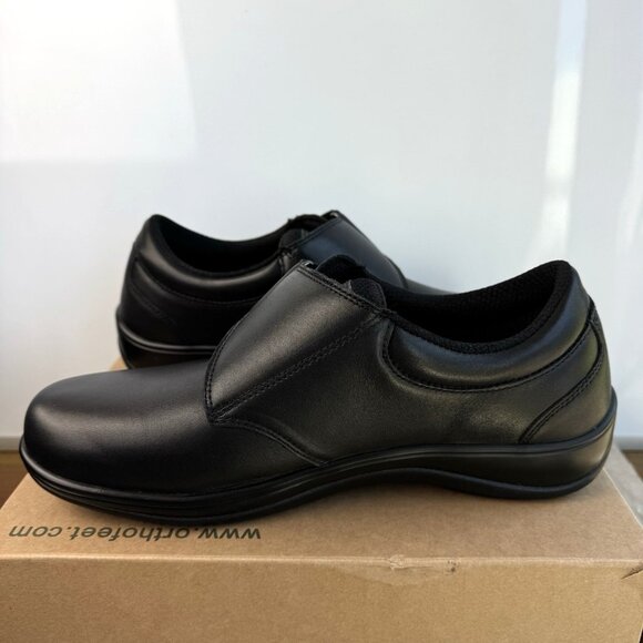 Orthofeet 810 Arcadia Orthotic Walking Shoes Womens Size 10 B Black Leather - Picture 1 of 13